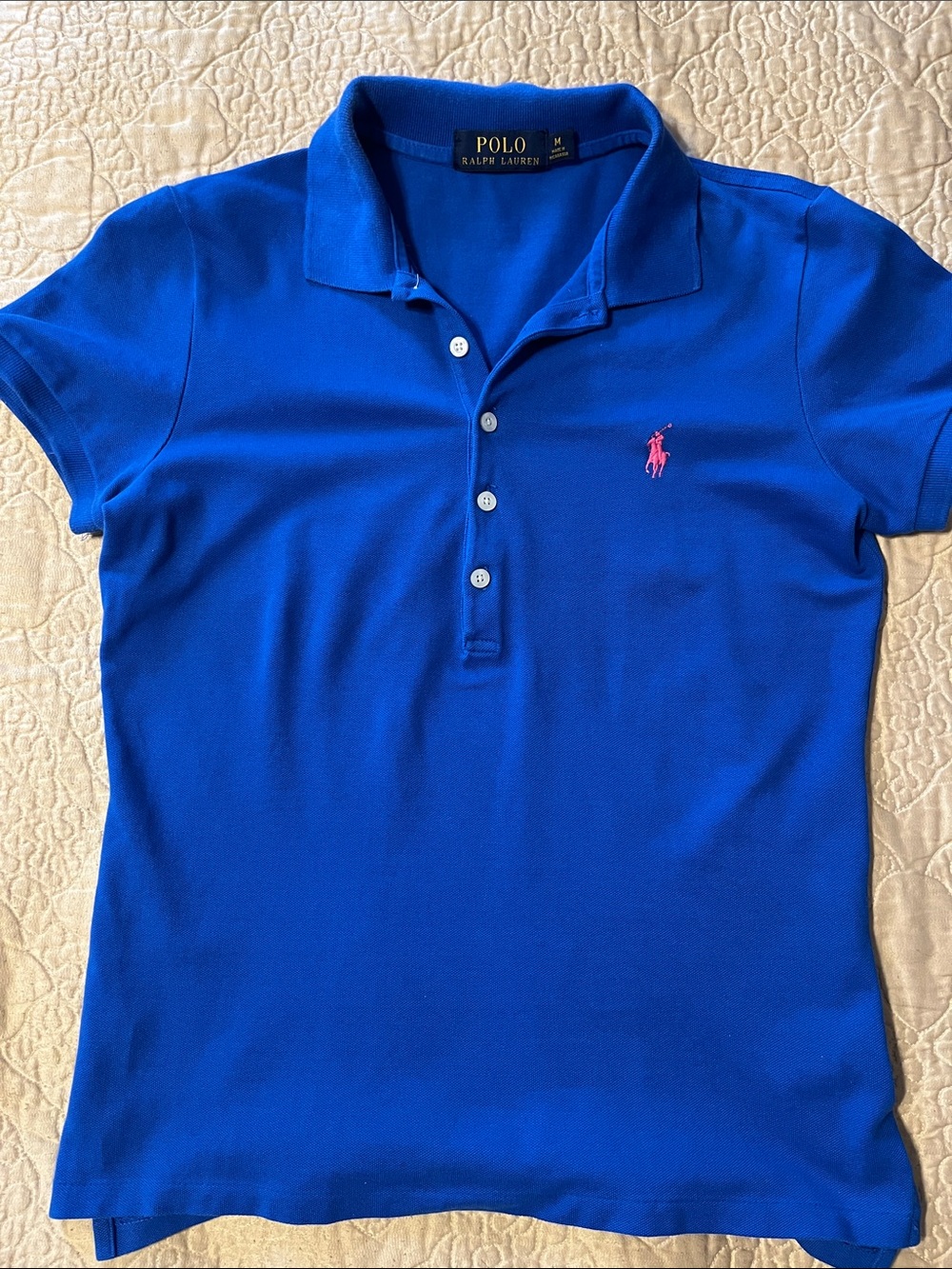 Ralph Lauren Polo Shirt in Royal Blue with Pink Pony